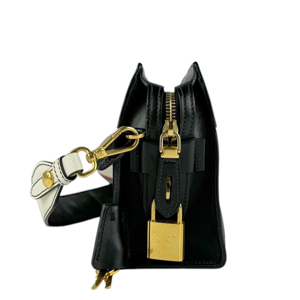 Prada Esplanade shoulder bag black red green white greche zig zag Strap - Picture 2 of 4